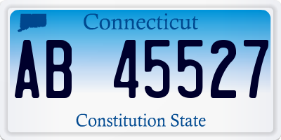 CT license plate AB45527