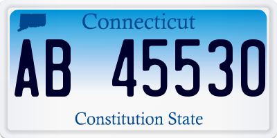 CT license plate AB45530