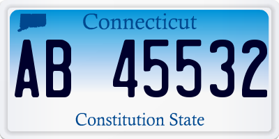 CT license plate AB45532