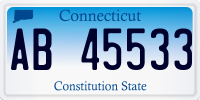 CT license plate AB45533