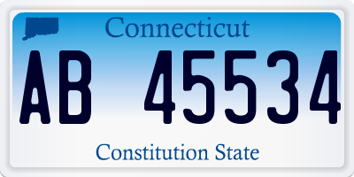 CT license plate AB45534