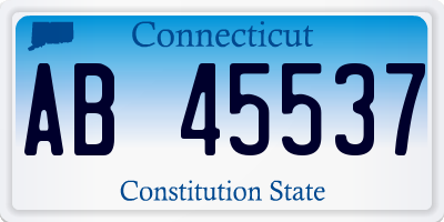 CT license plate AB45537