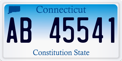 CT license plate AB45541