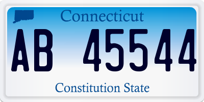 CT license plate AB45544