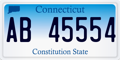 CT license plate AB45554