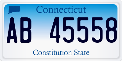 CT license plate AB45558