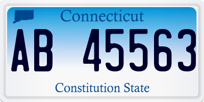 CT license plate AB45563