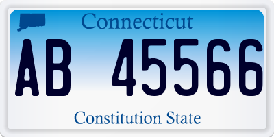 CT license plate AB45566