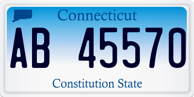 CT license plate AB45570