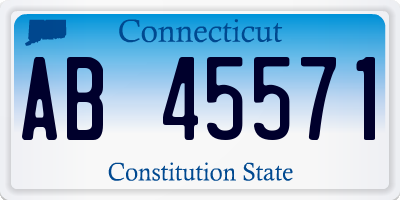 CT license plate AB45571