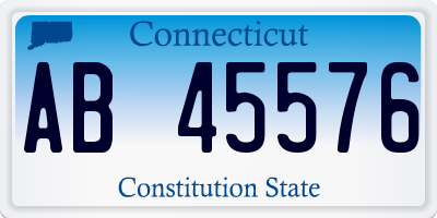 CT license plate AB45576