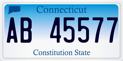 CT license plate AB45577