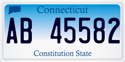 CT license plate AB45582