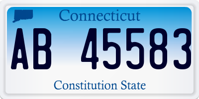 CT license plate AB45583