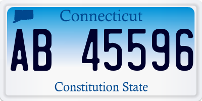 CT license plate AB45596