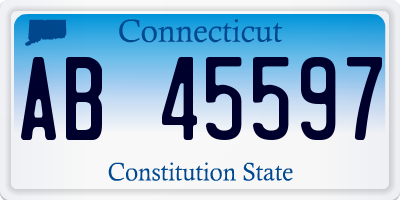 CT license plate AB45597