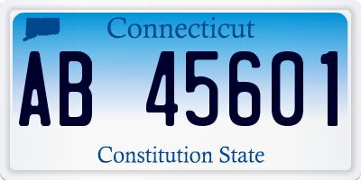 CT license plate AB45601