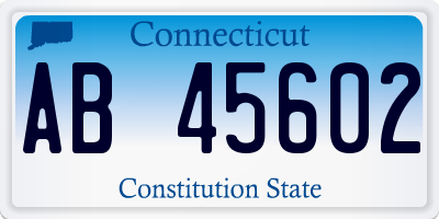 CT license plate AB45602