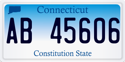 CT license plate AB45606
