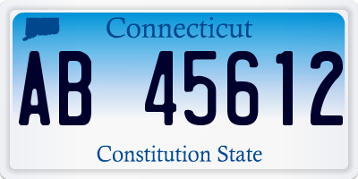 CT license plate AB45612