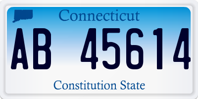 CT license plate AB45614