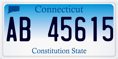 CT license plate AB45615