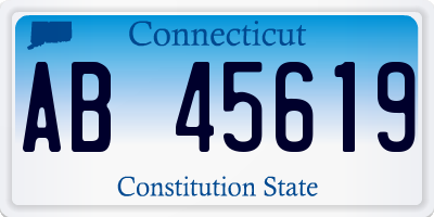 CT license plate AB45619