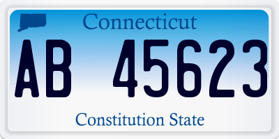 CT license plate AB45623