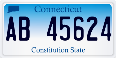 CT license plate AB45624