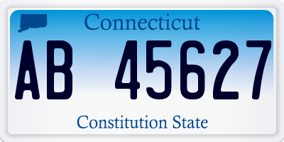 CT license plate AB45627