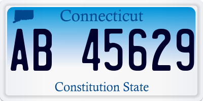 CT license plate AB45629