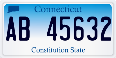 CT license plate AB45632