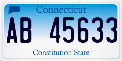 CT license plate AB45633