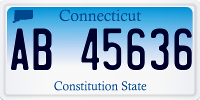 CT license plate AB45636