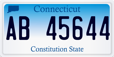 CT license plate AB45644