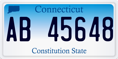 CT license plate AB45648