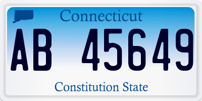 CT license plate AB45649