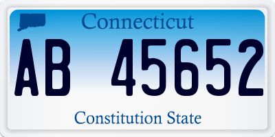 CT license plate AB45652