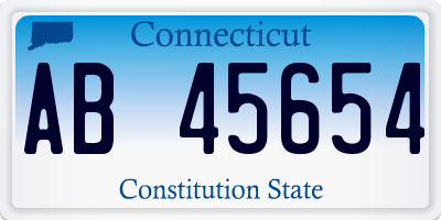 CT license plate AB45654