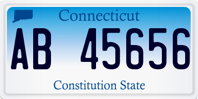 CT license plate AB45656