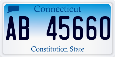 CT license plate AB45660