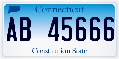 CT license plate AB45666