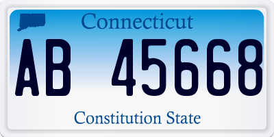 CT license plate AB45668