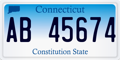CT license plate AB45674
