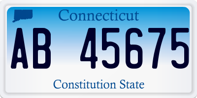 CT license plate AB45675