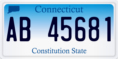 CT license plate AB45681