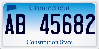 CT license plate AB45682