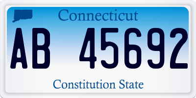CT license plate AB45692
