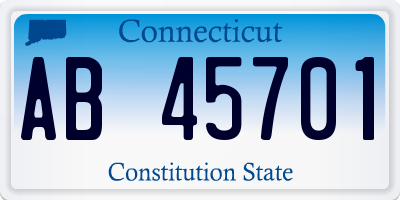 CT license plate AB45701