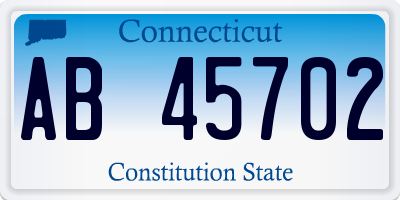 CT license plate AB45702